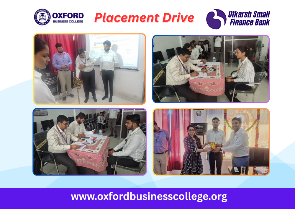 Campus Placement Drive by Utkarsh Small Finance Bank at Oxford